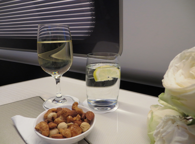 British Airways New First Class Review - Wine and Mixed Nuts