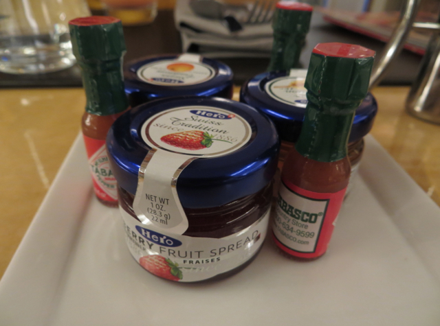 Brasserie S&P Breakfast - Hero Jams and Tabasco Sauce