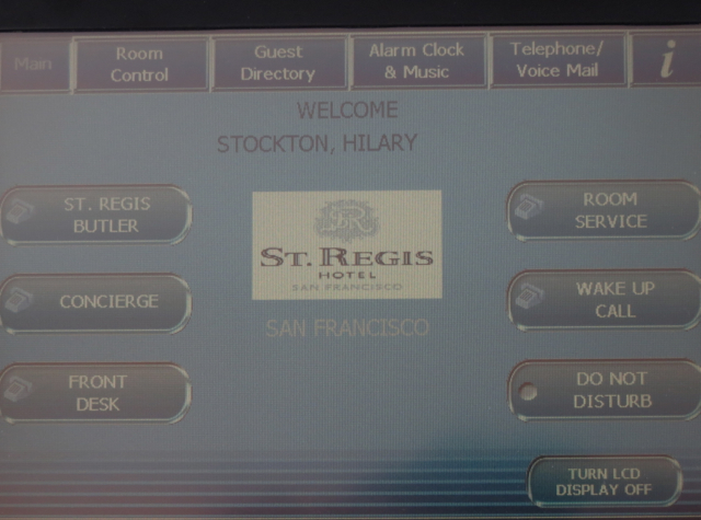 St. Regis San Francisco Hotel Review - Telephone Touch Screen