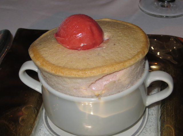 Review: Restaurant Gary Danko, San Francisco: Strawberry Souffle with Strawberry Sorbet