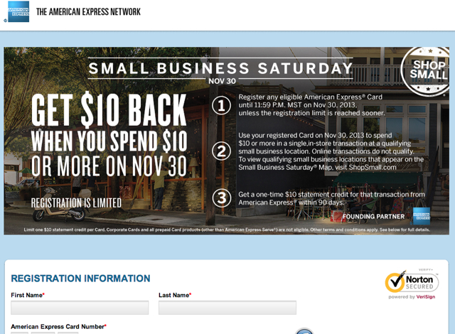 Registration Open for AMEX Small Business Saturday November 30