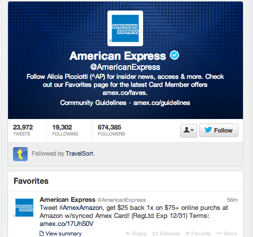 $25 Off $75 Amazon Spend with AMEX Twitter Sync