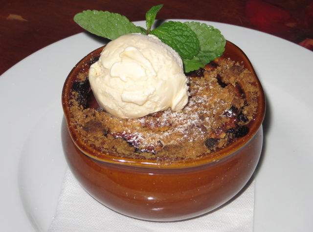 Cafe Mogador NYC Review - Strawberry Rhubarb Crisp