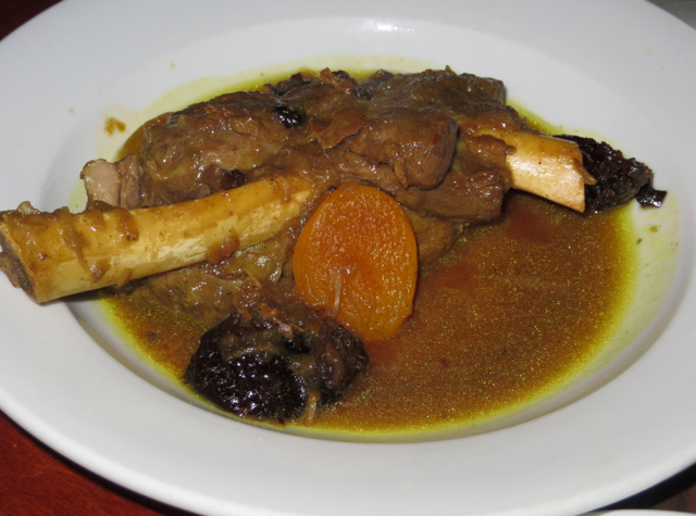 Cafe Mogador NYC Review - Lamb Tagine with Apricots, Prunes and Couscous