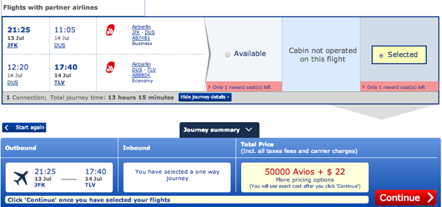British Airways Companion Ticket Worth It for Europe and Israel Award Travel? Air Berlin with Low Fuel Surcharges