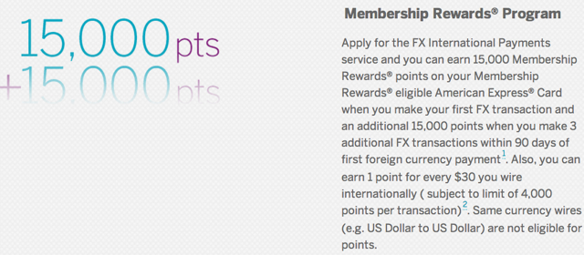 Up to 30,000 AMEX Membership Rewards Points for FX International Payments