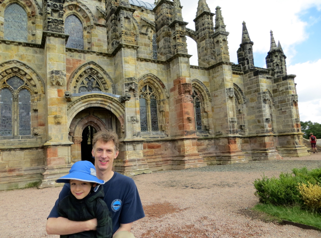 In Front of Rosslyn Chapel, of Da Vinci Code Fame