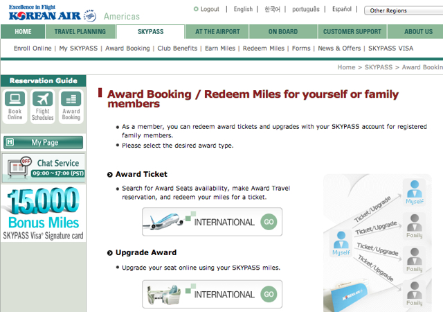 Book Korean Air Awards Online