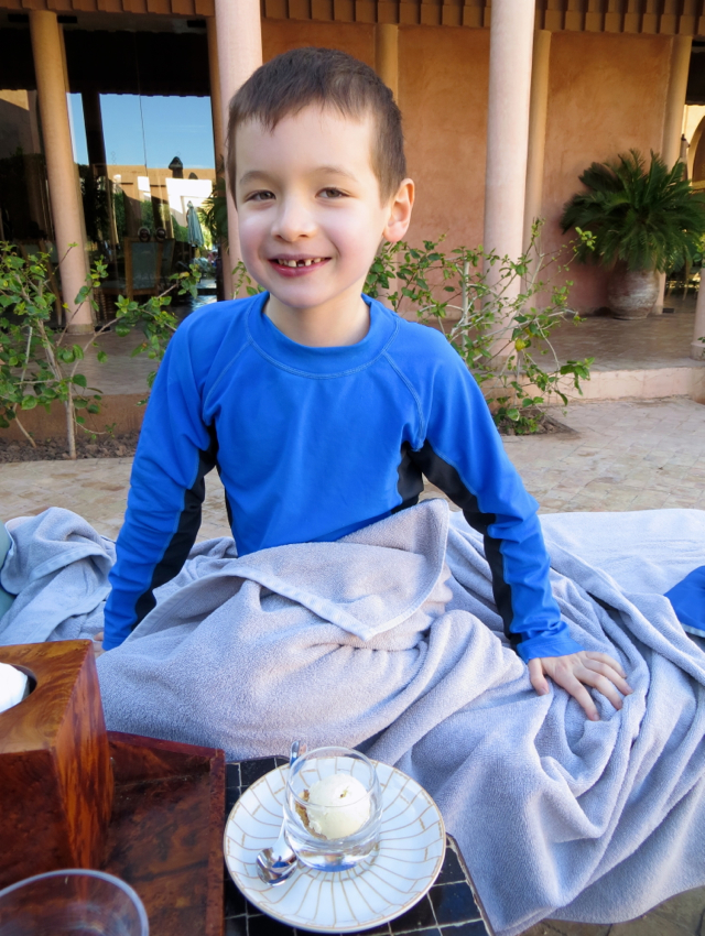 Amanjena Review Marrakech Morocco - Excited to Try Banana Ice Cream Poolside