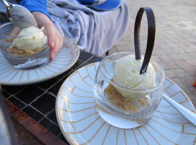 Amanjena Review Marrakech Morocco - Banana Vanilla Ice Cream Served Poolside