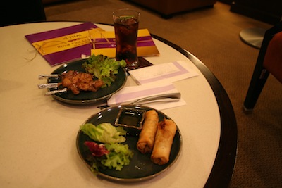 Food in Thai Airways First Class Lounge