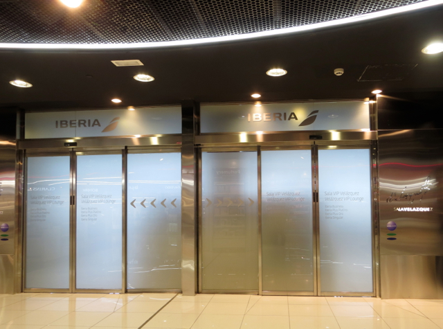 Iberia Business Class Lounge Madrid Review - Entrance to Iberia Velazquez VIP Lounge, Madrid