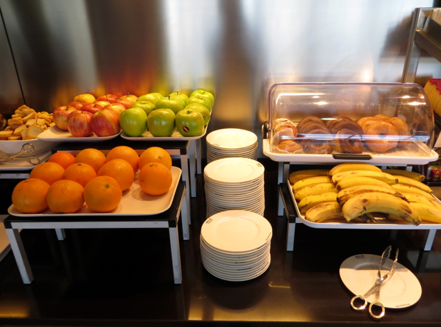 Iberia Business Class Lounge Madrid Review - Whole Fruit and Doughnuts