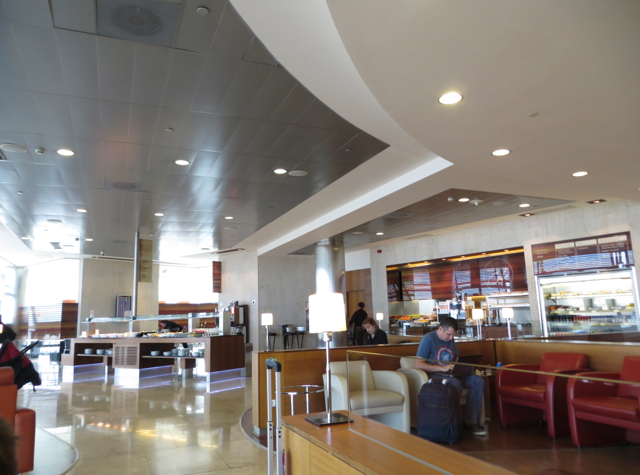 Iberia Business Class Lounge Madrid Review - Seating and Buffet Area