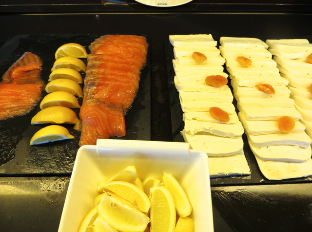 Iberia Business Class Lounge Madrid Review - Smoked Salmon and Queso Blanco