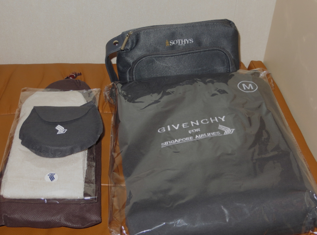 Singapore Suites A380 Review JFk to Frankfurt - Givenchy Pajamas, Sothys Amenity Kit, Slippers