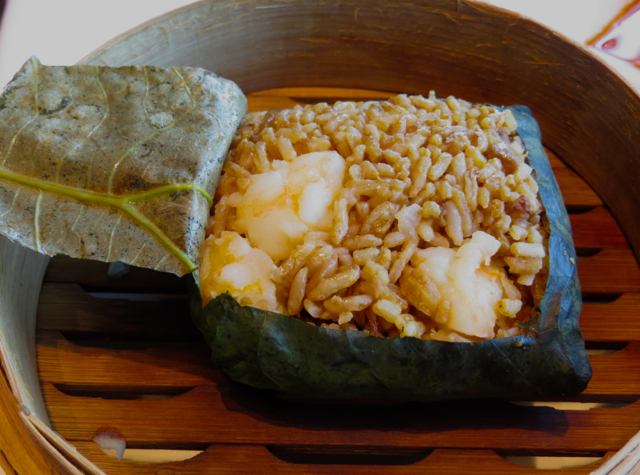 Tin Lung Heen Hong Kong Dim Sum Review - Lotus Leaf Wrapped Fried Rice with Seafood