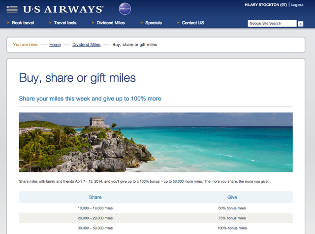 US Airways 100% Share Miles Bonus: Redeem for Oneworld Awards