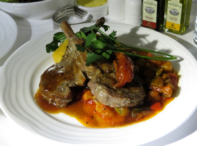 Emirates First Class A380 Review - Grilled Rack of Lamb and Ratatouille