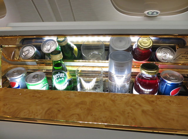 Emirates First Class A380 Review - Mini Bar