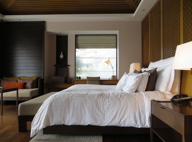 Conrad Koh Samui Review - King Bed, Desk and Sitting Area