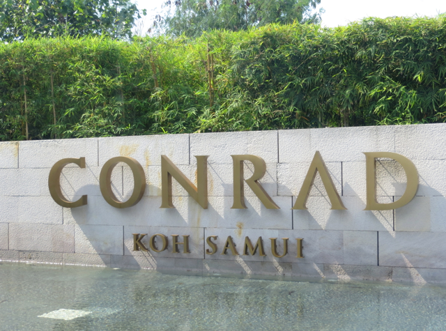 Conrad Koh Samui Review - Conrad Koh Samui sign at reception