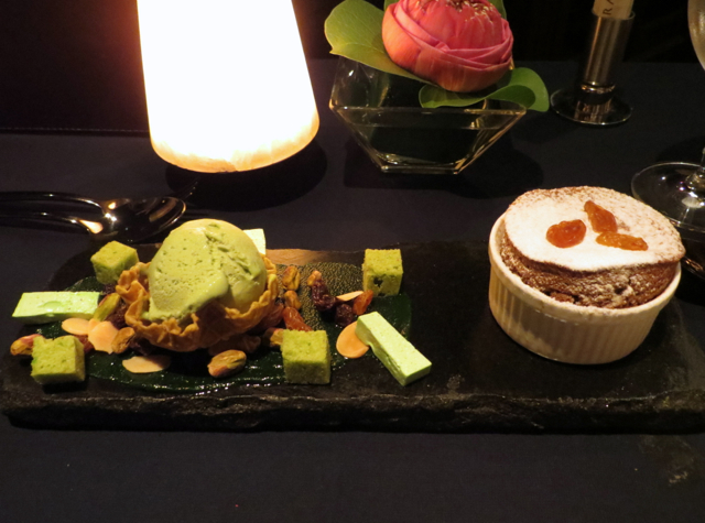 Chocolate Souffle with Pistachio Ice Cream, Jahn, Conrad Koh Samui