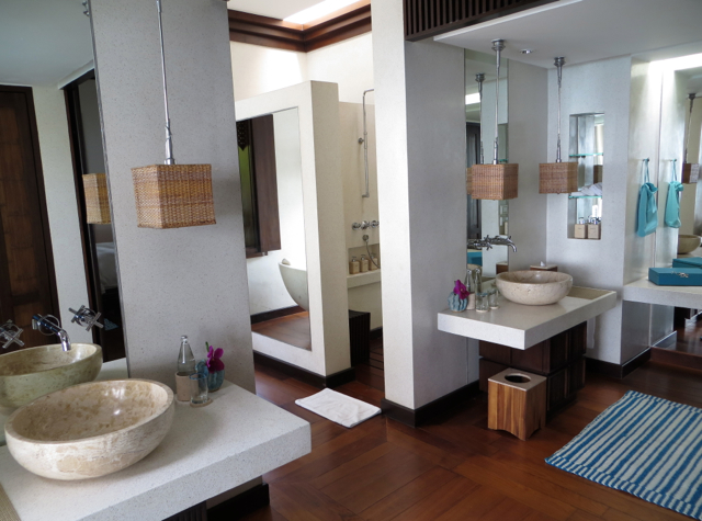 Four Seasons Koh Samui Review - Premier One Bedroom Villa Bathroom Dual Vanities