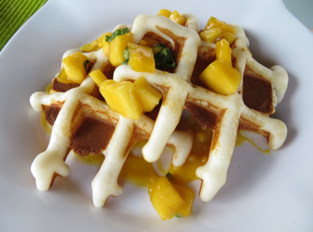 Four Seasons Koh Samui Breakfast - Waffle with Mango and Mint