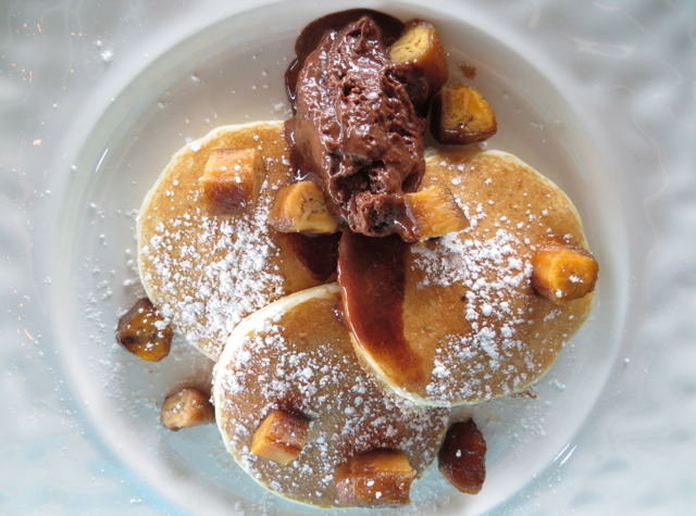 Four Seasons Koh Samui Breakfast Review - Pancakes with Caramelized Bananas and Chocolate Cream