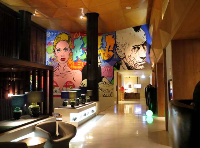 W Retreat Koh Samui Review - Alec Monopoly Mural in Lobby