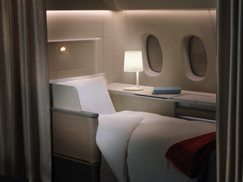 Air France New First Class Suite - Bed and Turndown Service