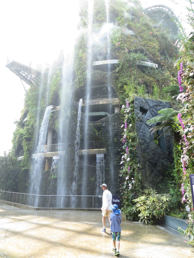 Singapore Gardens by the Bay Review - Cloud Forest Dome Waterfall