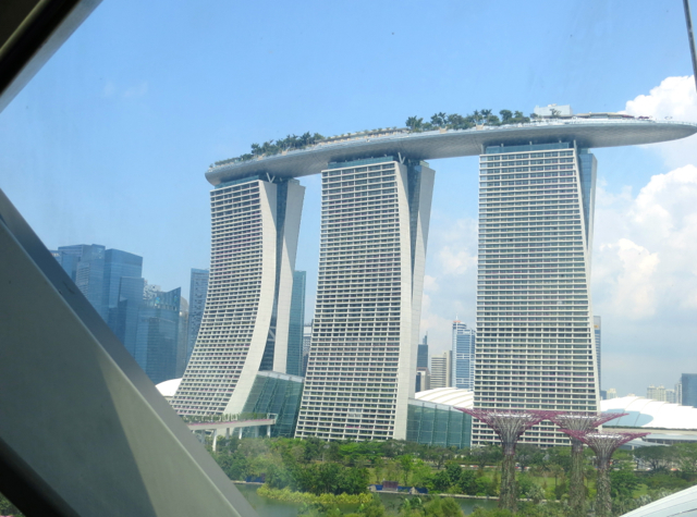 Singapore Gardens by the Bay Review - View of Marina Bay Sands from the Cloud Forest Dome