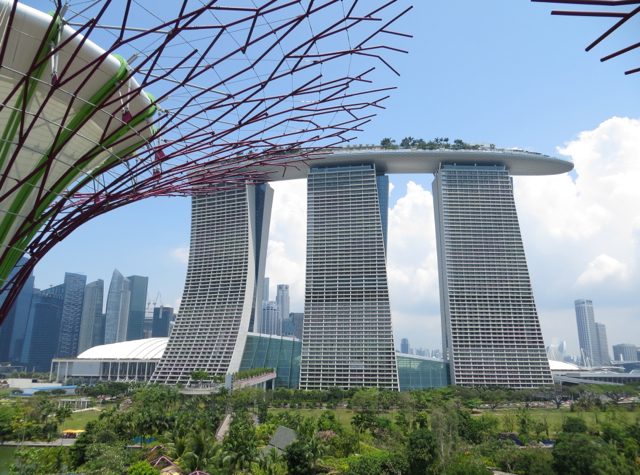 Singapore Gardens by the Bay Review - View of Marina Bay Sands from OCBC Skyway