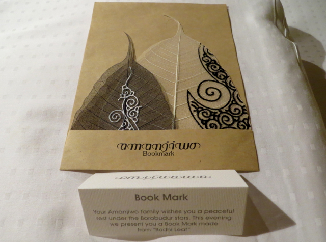 Amanjiwo: Handcrafted Bookmarks at Turndown Service