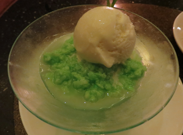 Sticky Green Rice with Coconut Ice Cream, Selamatan Dinner