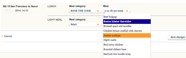 Singapore Airlines: How to use Book the Cook to Pre-Select Your Meal