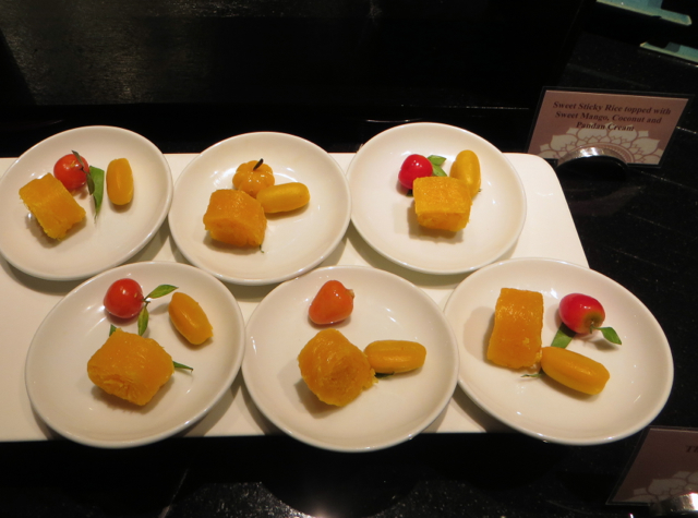 Sweet Sticky Rice with Mango for Dessert, Four Seasons Bangkok Executive Club Lounge