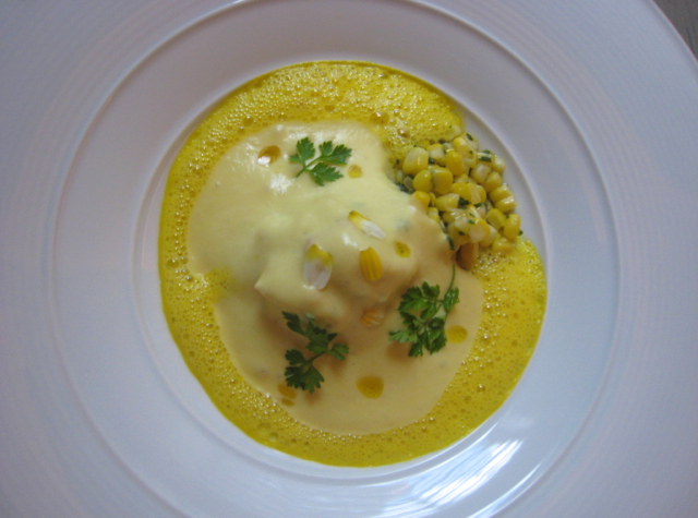 Peekytoe Crab with Sweet Corn and Saffron, Juni, NYC