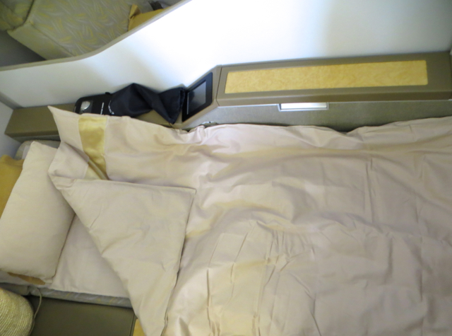 Asiana First Class Suites Review - Bed After Turndown Service