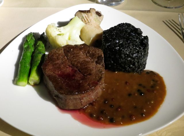 Asiana First Class Suites Review - Wagyu Steak with Sepia Risotto