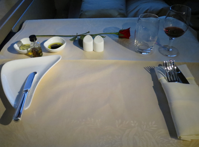 Asiana First Class Suites Review - Lunch Table Setting