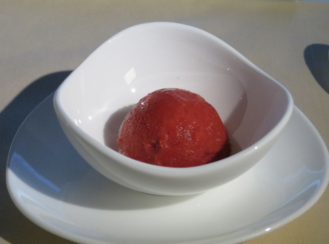 Airlines with Best First Class Food - Asiana First Class - Raspberry Palate Cleanser
