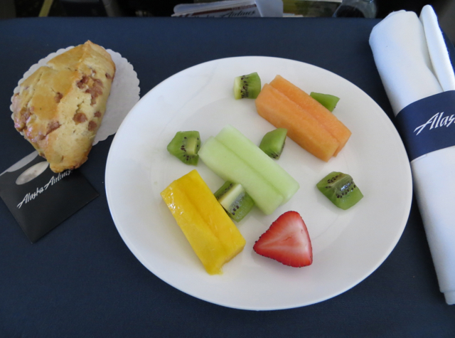 Alaska Airlines First Class Review - Breakfast Fruit Plate