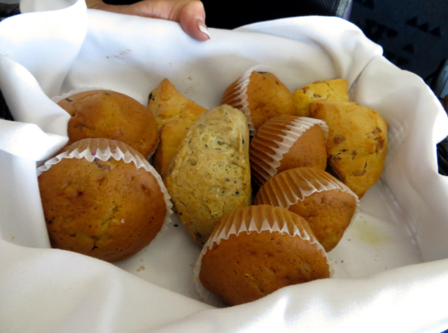 Alaska Airlines First Class Review - Warm Muffins and Scones