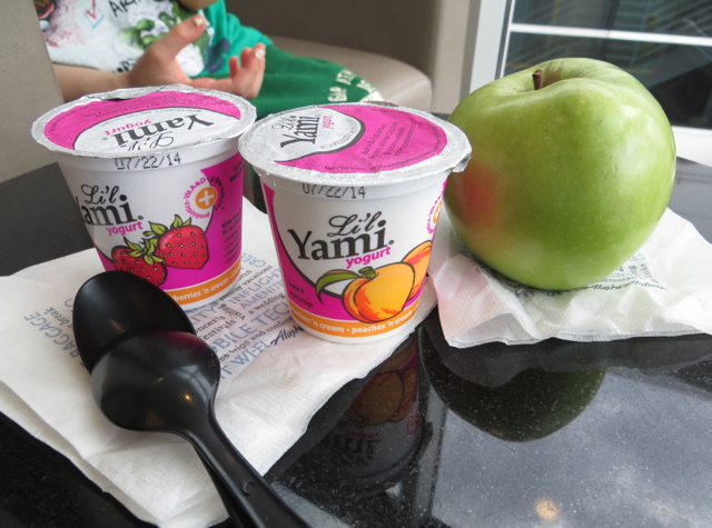 Alaska Airlines Board Room Lounge Review - Yogurt and Apple