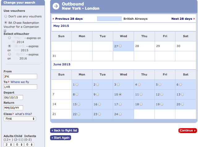 British Airways Companion Ticket One Way Award?