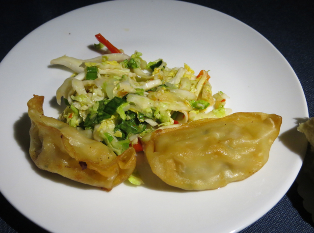 Alaska Airlines First Class to Hawaii - Potsticker Dinner Appetizer