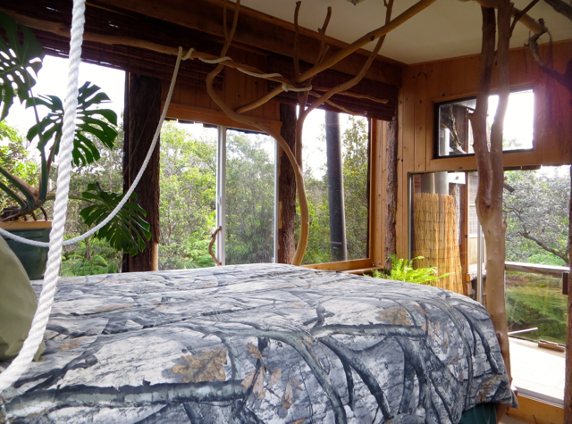 Hawaii Volcano Treehouse Review - View from Bed